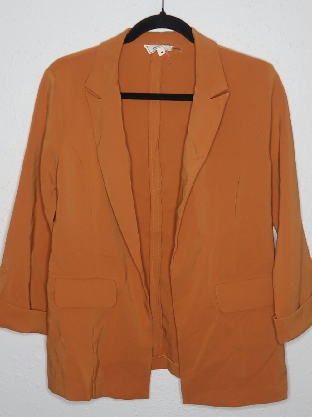 HAVE Los Angeles Golden Brown Open Front Three Quarter Sleeve Blazer